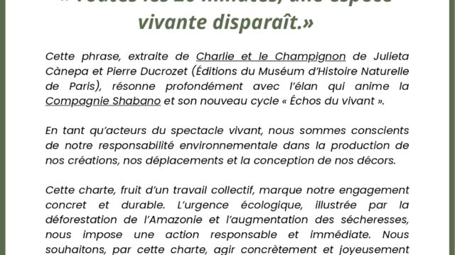 NOTRE NOUVELLE CHARTE ECORESPONSABLE!